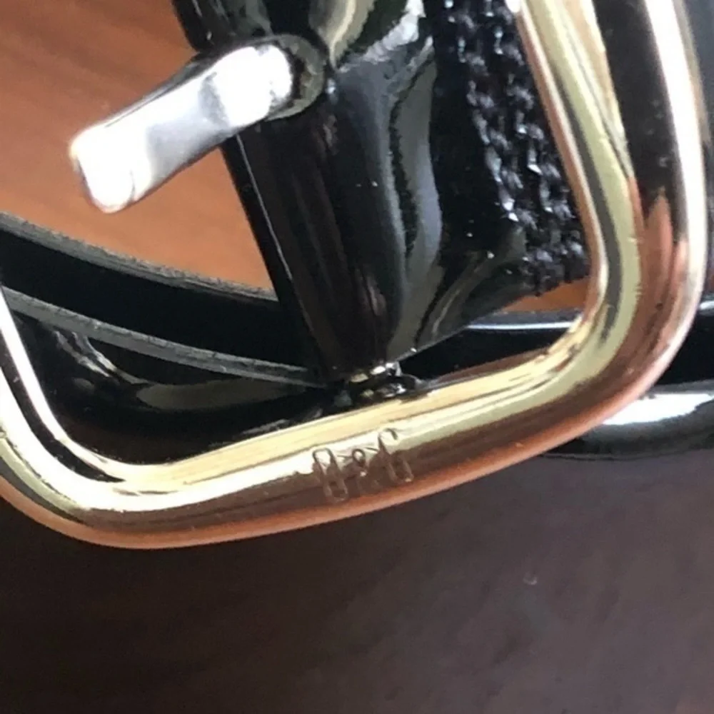 Dolce & Gabbana Mens Blk Patent Leather Belt Sz36
